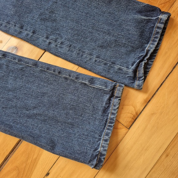 Frame Denim Blue Jeans with Leather and Snake Print Accents - Picture 13 of 16